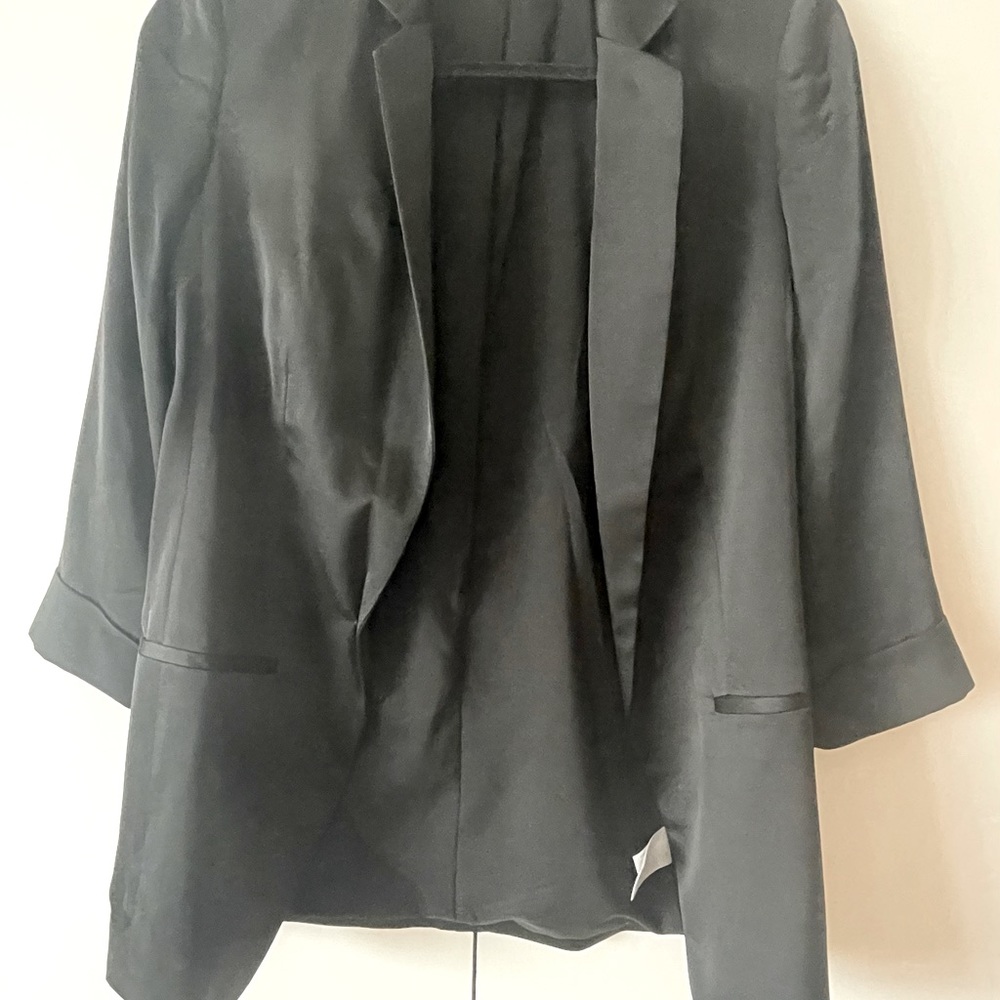 Express Black Satin Style Rolled Cuff Blazer. Size XS